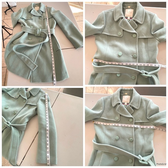 Kate Spade wool blend Light mint green double breasted wool coat size Medium - Picture 13 of 14